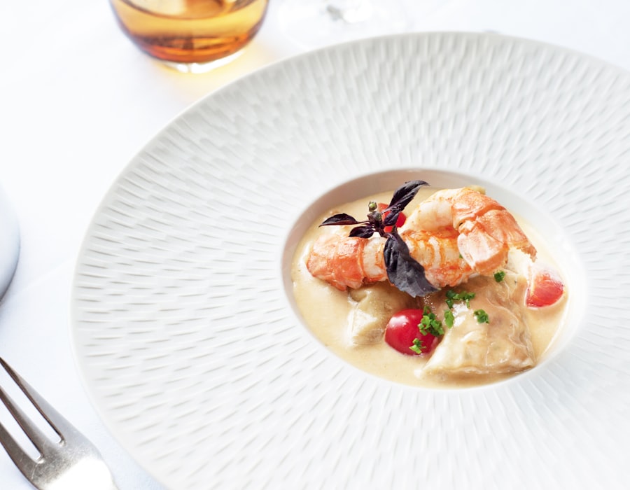 Assiette gastronomique dressée